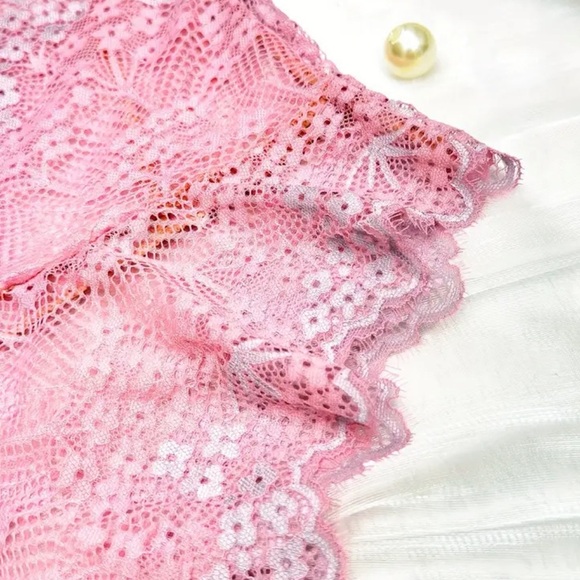 BEAUTIFUL Pink Purple Stretchy Lace Teddy - Picture 7 of 8